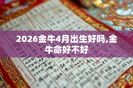 2026金牛4月出生好吗,金牛命好不好