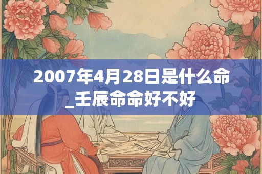 2007年4月28日是什么命_壬辰命命好不好