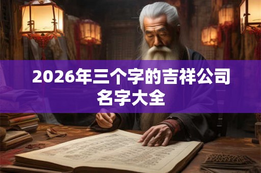 2026年三个字的吉祥公司名字大全