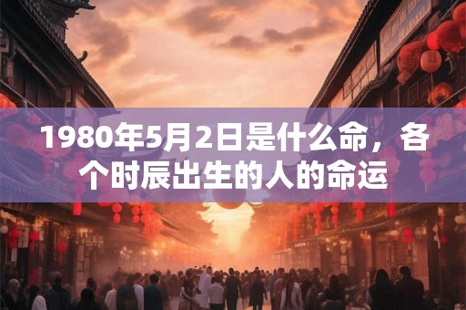 1980年5月2日是什么命，各个时辰出生的人的命运