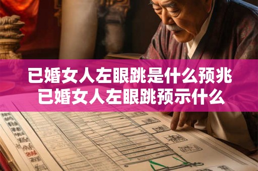 已婚女人左眼跳是什么预兆 已婚女人左眼跳预示什么