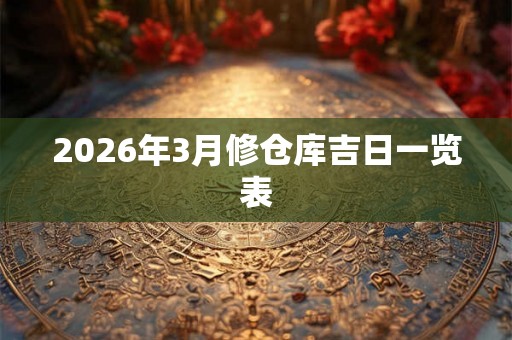 2026年3月修仓库吉日一览表 2026年3月修仓库吉日一览表