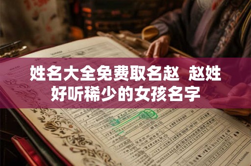姓名大全免费取名赵  赵姓好听稀少的女孩名字