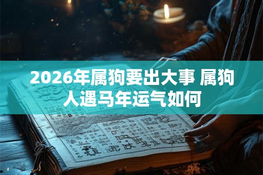 2026年属狗要出大事 属狗人遇马年运气如何