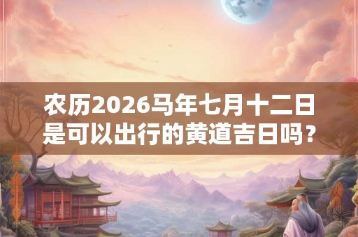 农历2026马年七月十二日是可以出行的黄道吉日吗？