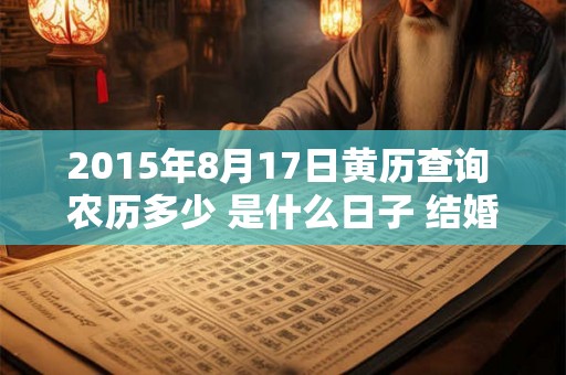 2015年8月17日黄历查询 农历多少 是什么日子 结婚吉时