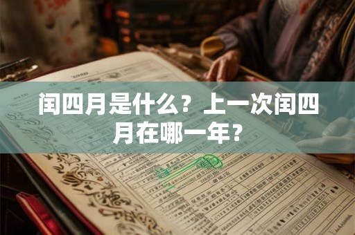 闰四月是什么？上一次闰四月在哪一年？