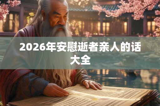 2026年安慰逝者亲人的话大全