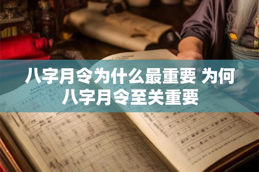 八字月令为什么最重要 为何八字月令至关重要