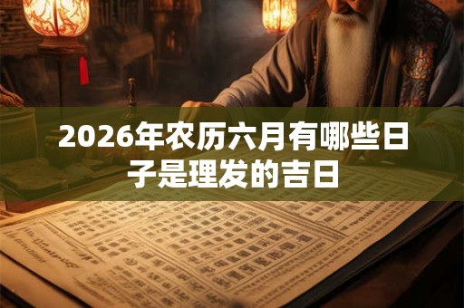 2026年农历六月有哪些日子是理发的吉日