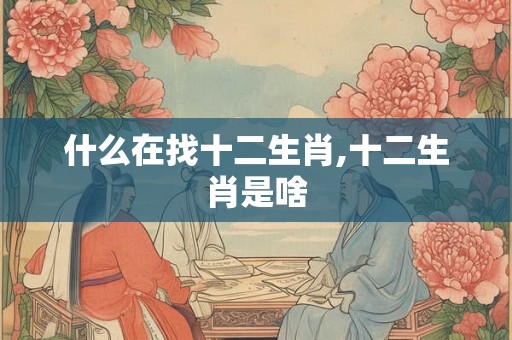 什么在找十二生肖,十二生肖是啥