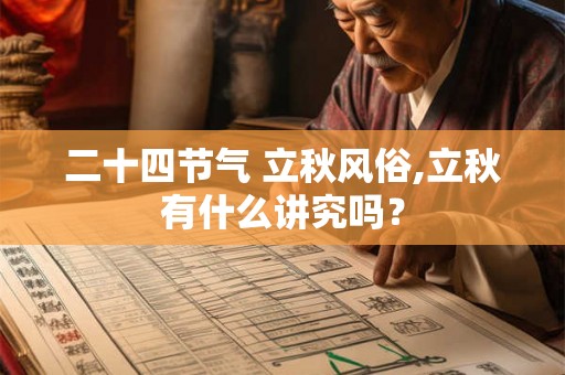 二十四节气 立秋风俗,立秋有什么讲究吗? 二十四节气 立秋风俗,立秋有什么讲究吗?