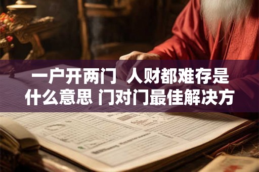 一户开两门  人财都难存是什么意思 门对门最佳解决方法