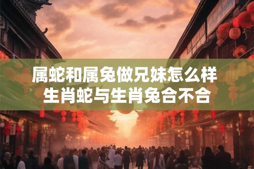 属蛇和属兔做兄妹怎么样 生肖蛇与生肖兔合不合