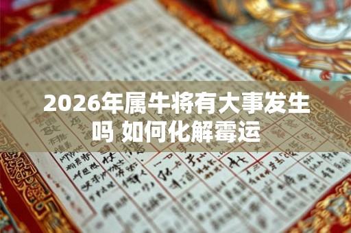 2026年属牛将有大事发生吗 如何化解霉运