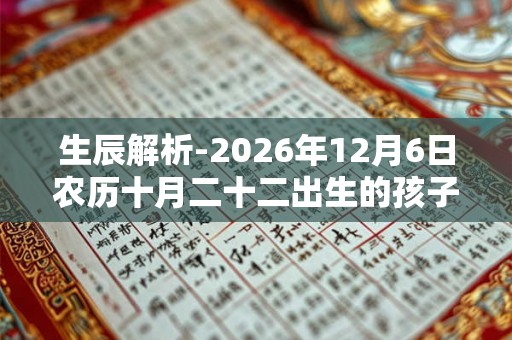 生辰解析-2026年12月6日农历十月二十二出生的孩子八字起名