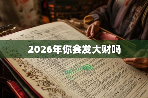 2026年你会发大财吗