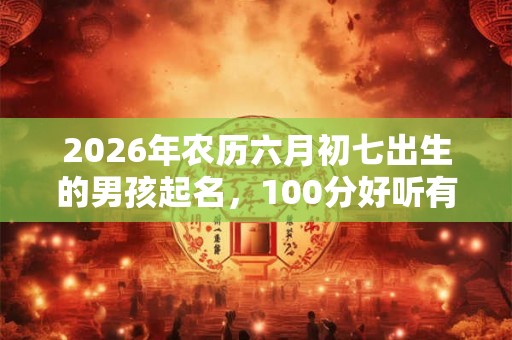 2026年农历六月初七出生的男孩起名，100分好听有内涵的名字推荐
