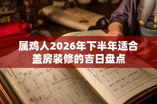 属鸡人2026年下半年适合盖房装修的吉日盘点