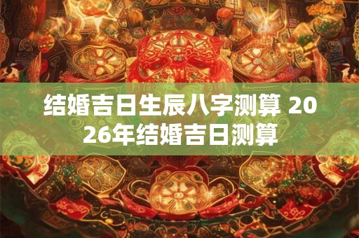 结婚吉日生辰八字测算 2026年结婚吉日测算