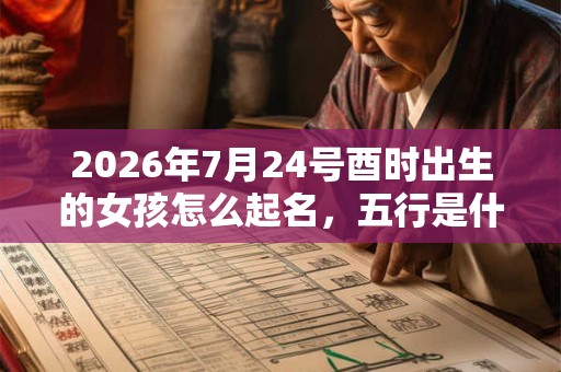 2026年7月24号酉时出生的女孩怎么起名，五行是什么？
