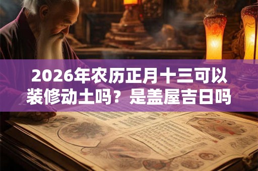 2026年农历正月十三可以装修动土吗？是盖屋吉日吗
