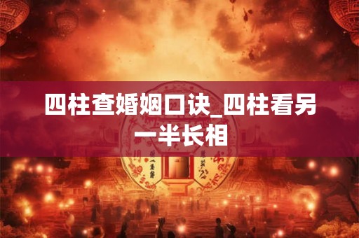 四柱查婚姻口诀_四柱看另一半长相