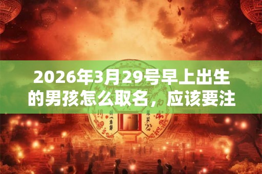 2026年3月29号早上出生的男孩怎么取名，应该要注意什么？