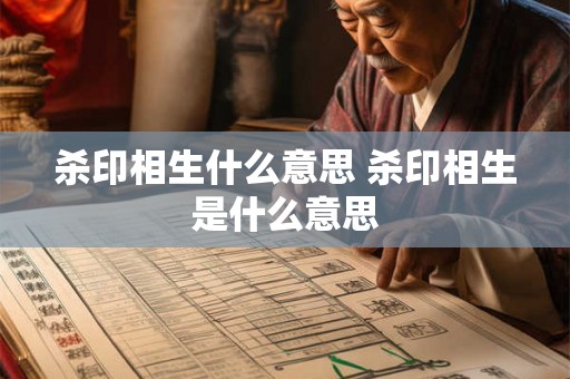 杀印相生什么意思 杀印相生是什么意思