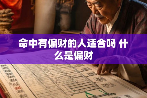 命中有偏财的人适合吗 什么是偏财