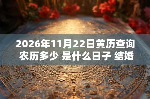 2026年11月22日黄历查询 农历多少 是什么日子 结婚吉时