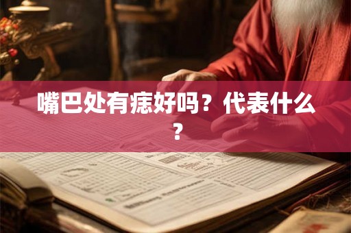嘴巴处有痣好吗？代表什么？