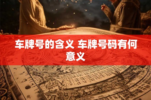 车牌号的含义 车牌号码有何意义 车牌号的含义 车牌号码有何意义
