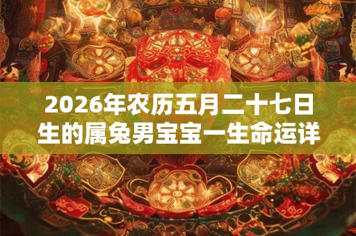 2026年农历五月二十七日生的属兔男宝宝一生命运详解