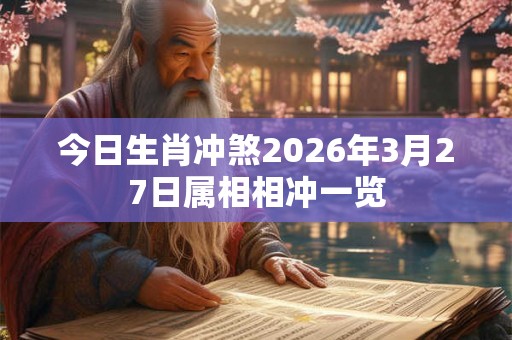 今日生肖冲煞2026年3月27日属相相冲一览