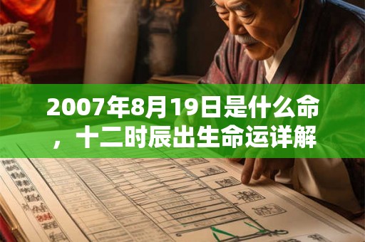 2007年8月19日是什么命，十二时辰出生命运详解