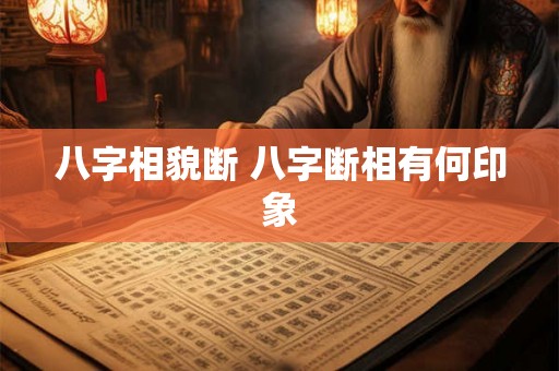八字相貌断 八字断相有何印象 八字相貌断 八字断相有何印象