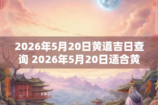 2026年5月20日黄道吉日查询 2026年5月20日适合黄道吉日吗