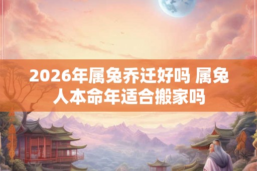 2026年属兔乔迁好吗 属兔人本命年适合搬家吗