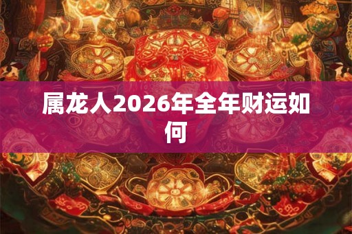 属龙人2026年全年财运如何 属龙人2026年全年财运如何