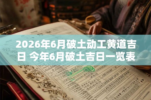 2026年6月破土动工黄道吉日 今年6月破土吉日一览表