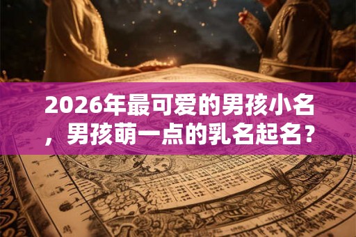 2026年最可爱的男孩小名，男孩萌一点的乳名起名？
