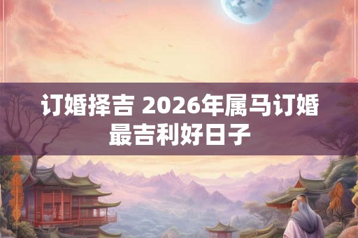订婚择吉 2026年属马订婚最吉利好日子