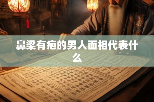 鼻梁有疤的男人面相代表什么