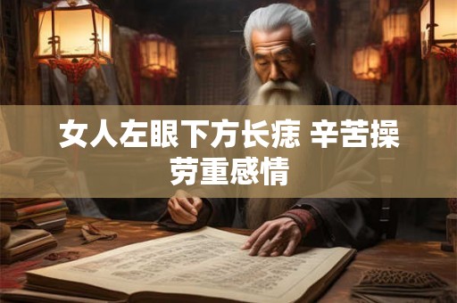 女人左眼下方长痣 辛苦操劳重感情