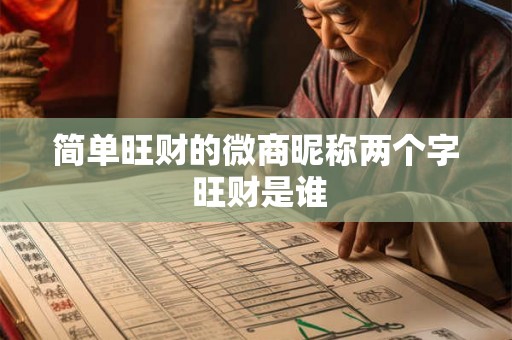 简单旺财的微商昵称两个字 旺财是谁