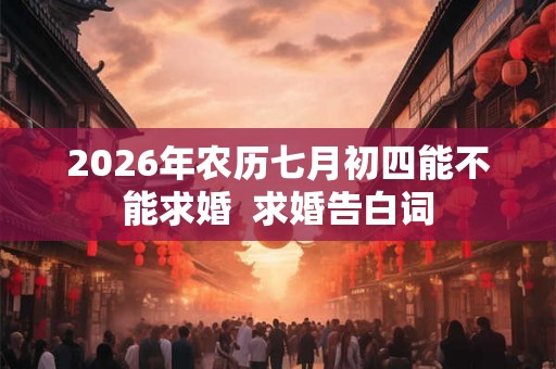 2026年农历七月初四能不能求婚  求婚告白词