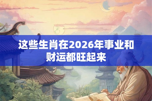 这些生肖在2026年事业和财运都旺起来