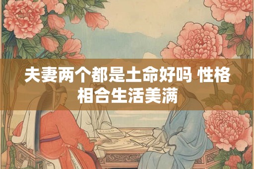 夫妻两个都是土命好吗 性格相合生活美满