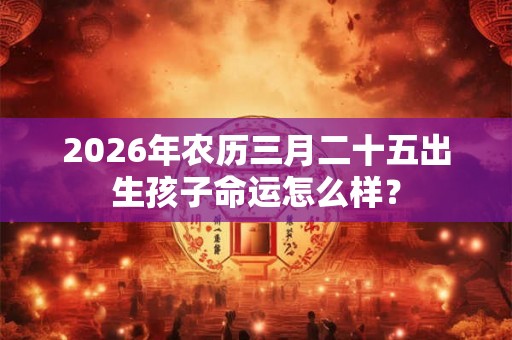 2026年农历三月二十五出生孩子命运怎么样？